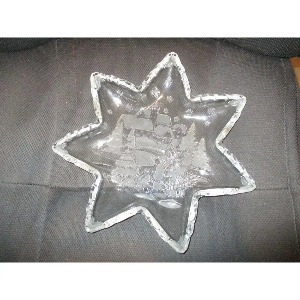 Platter, Mikasa Crystal‎ Christmas Start Platter, kitchen ware, kitchen ware,